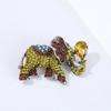 Sparkling Rhinestones Elephant Brooch Elegant Design Corsage Pin For Party Evening Wear Symbolizing Luck