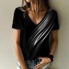 Summer New 3D Elegant Atmosphere V-neck Short Sleeve Shirt Fashion Women's T-shirt Clothing Women's T-shirt