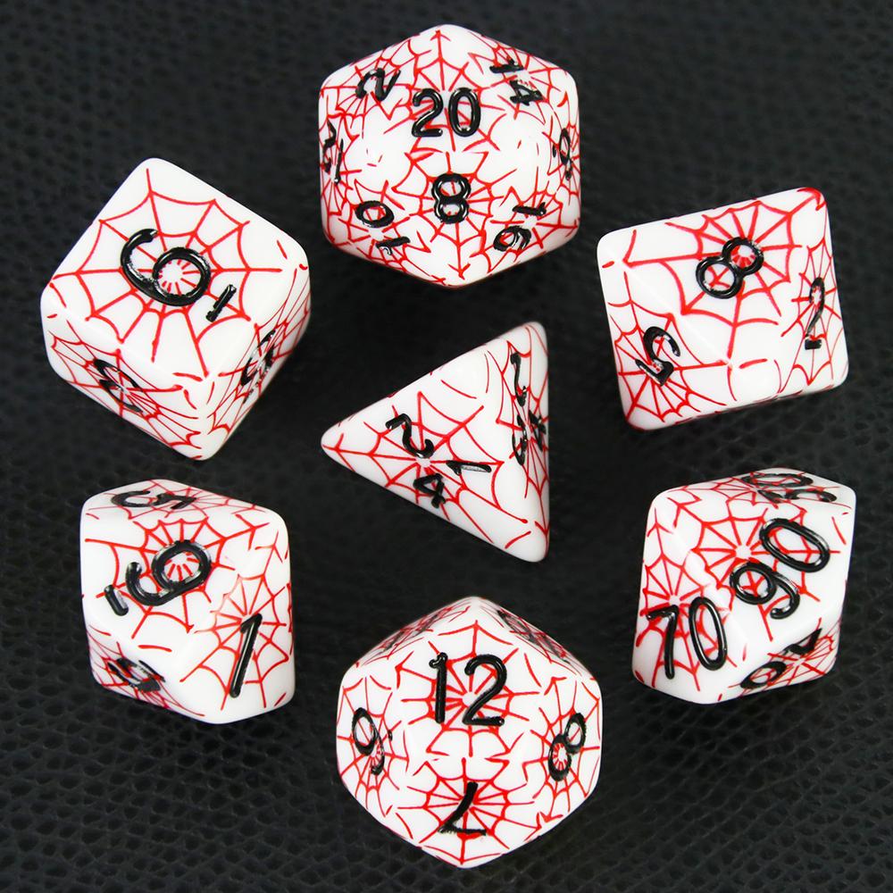 Halloween Spider Web Dice 7pcs Fashion Dice for Dungeon and Dragon DND TRPG Game