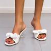 Women's Shoes 2025 Fashion Horseshoe Heel Women's Sexy Square Head High Heels Summer High Heels Ladies Bow Tie Shoes