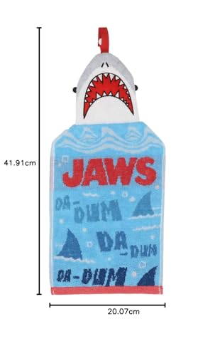 Marushin JAWS Dress Towel, W20 x H42cm (excluding loop), Jaws Blue, 100% Cotton, 4985001900