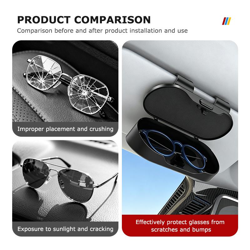 LXZR9 Car Eyewear Case Sunglasses Holder Sun Visor Storage Protective Box For BMW Performance M Alpina iX iX1 iX2 iX3 iX4 iX5 iX7 F11