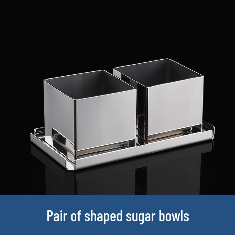 Stainless Steel Sugar Bowl and Milk Cup Set for Restaurant and Hotel Use