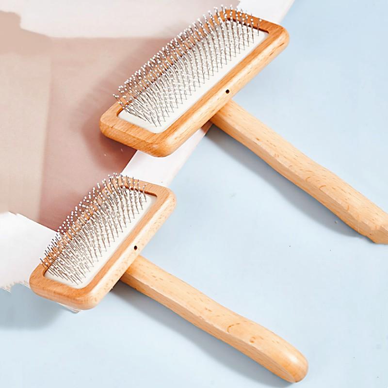 Dog Brush Wooden Dogs Comb Pet Hair Remover Dog Hair Comb Comfortable Handle Combs for Cat Hair Knot Cleaning Massage Cat Brush