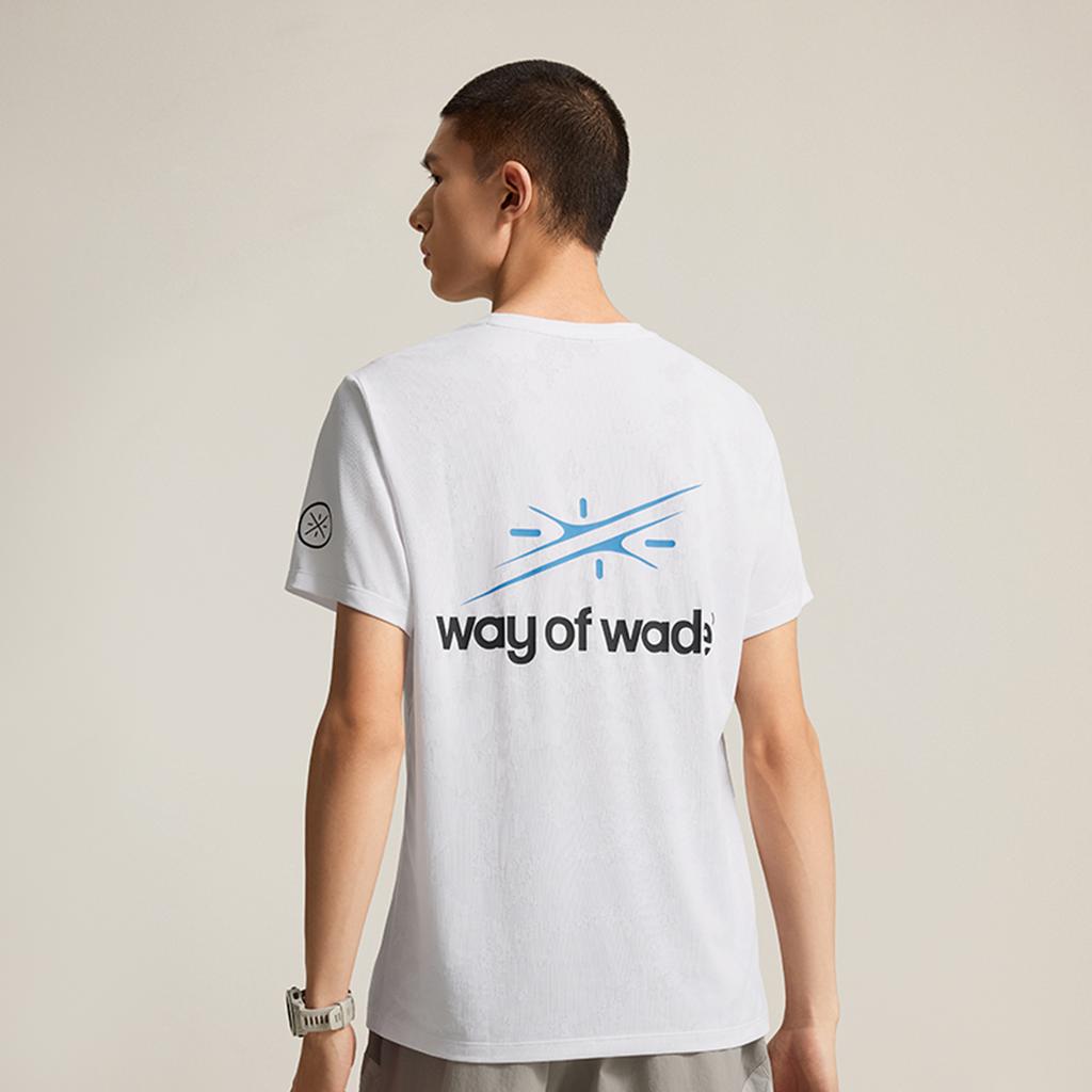 Li Ning Basketball Series Letter Ronde Hals Ademend Veelzijdig T-shirt met Korte Mouwen Heren Tops Standaard-Wit ATSV059-4