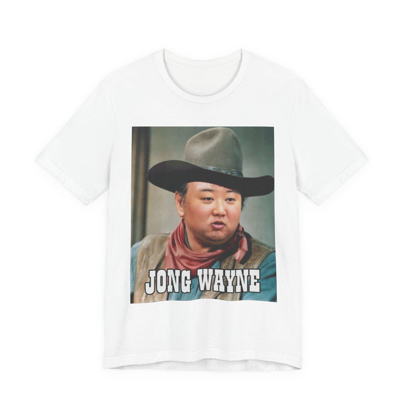 Jong Wayne Parody Western T-Shirt, Kim Jong Un John Crossover Graphic Tee S