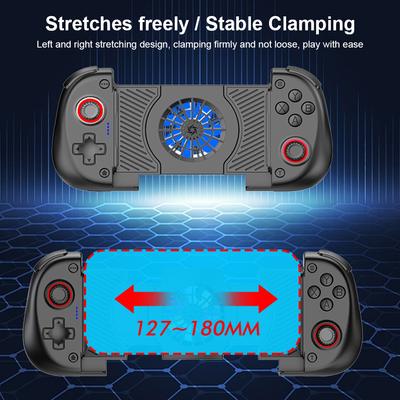 Herní ovladač pro mobilní telefon X3 s chladicím ventilátorem Bezdrátový BT Teleskopický Gamepad Hallův efekt Joystick pro Android/iOS/Switch/PC