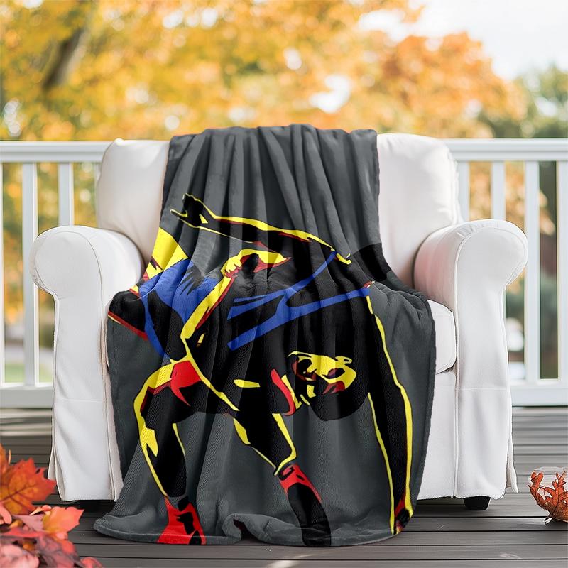 wrestling Theme Printed Blanket - Perfect for Couch, Bed, Travel & Outdoor Use | Machine Washable, Cozy & Durable.