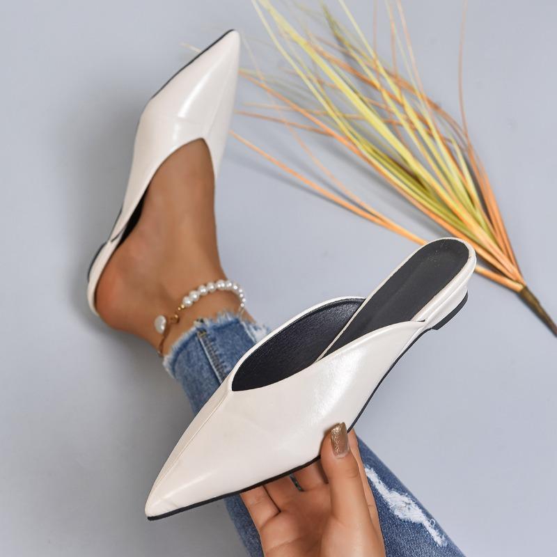 Spring Summer Wedges Heel Women Mules Slippers Fashion Cover Toe Slip On Slide Ladies Street Style Party Dress Sandalias