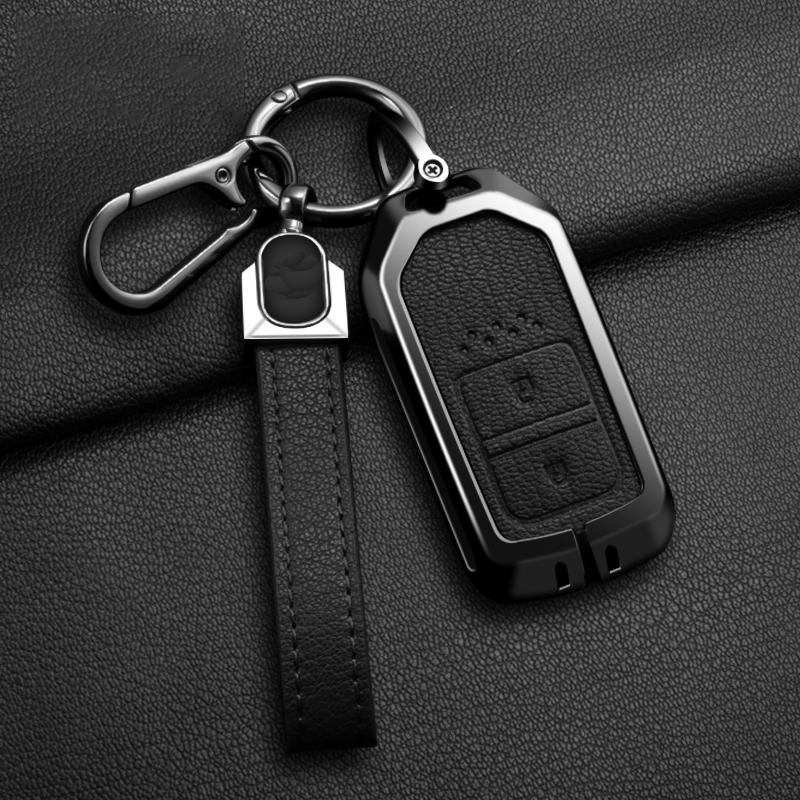 Carcasă Capac Cheie Mașină din Aliaj de Zinc și Piele pentru Honda Civic CRV HRV Accord Pilot Fit Freed Vezel Odyssey 2018 - 2022 Accesorii
