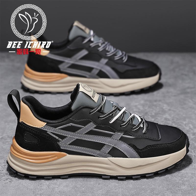 Men's shoes spring and summer new breathable and warm sports leather casual dad shoes