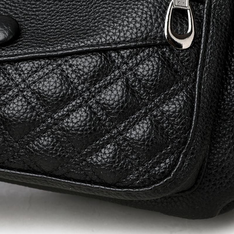 Lingge Women's Bag Soft Leather Crossbody Bag Middle-aged Mother's Bag Shoulder Bag