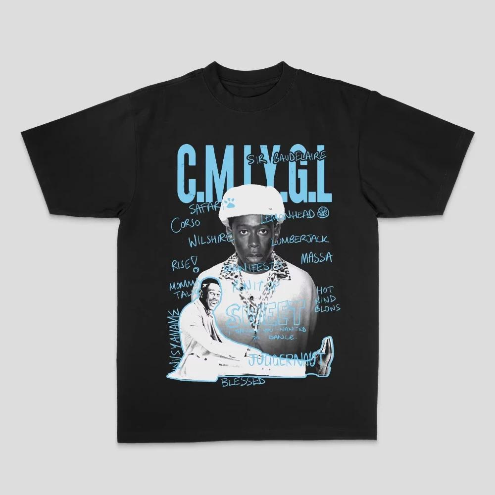 Summer Tyler The Cleator Herren Damen T-Shirt Creator Tyler Rap Hiphop American Street Print Direktsprüh Baumwoll Kurzarm T-Shirt