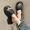 Fashion Summer Women Thick Sole Slippers Outdoor Casual Eva Platform Slippers Bathroom Anti-Slip Soft Sandals Fashion Ladies Cloud Shoes