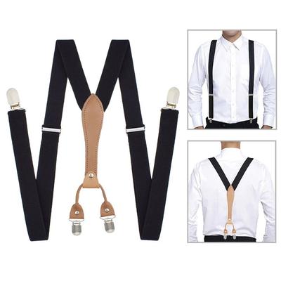 Bretelles réglables 4 pinces Bretelles de pantalon Ceinture Nouvelles bretelles élastiques Hommes Femmes