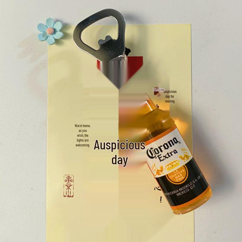 Creative Magnetic Tanghulu Cheese Beer Bottle Opener – Refrigerator Magnet Resin Decor.