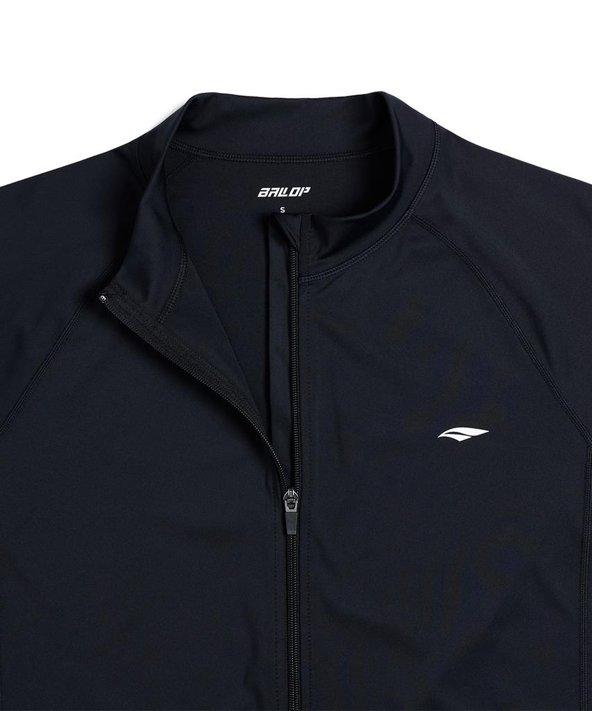 Baellob Women'S Standard Zip-Up Rash Guard Black