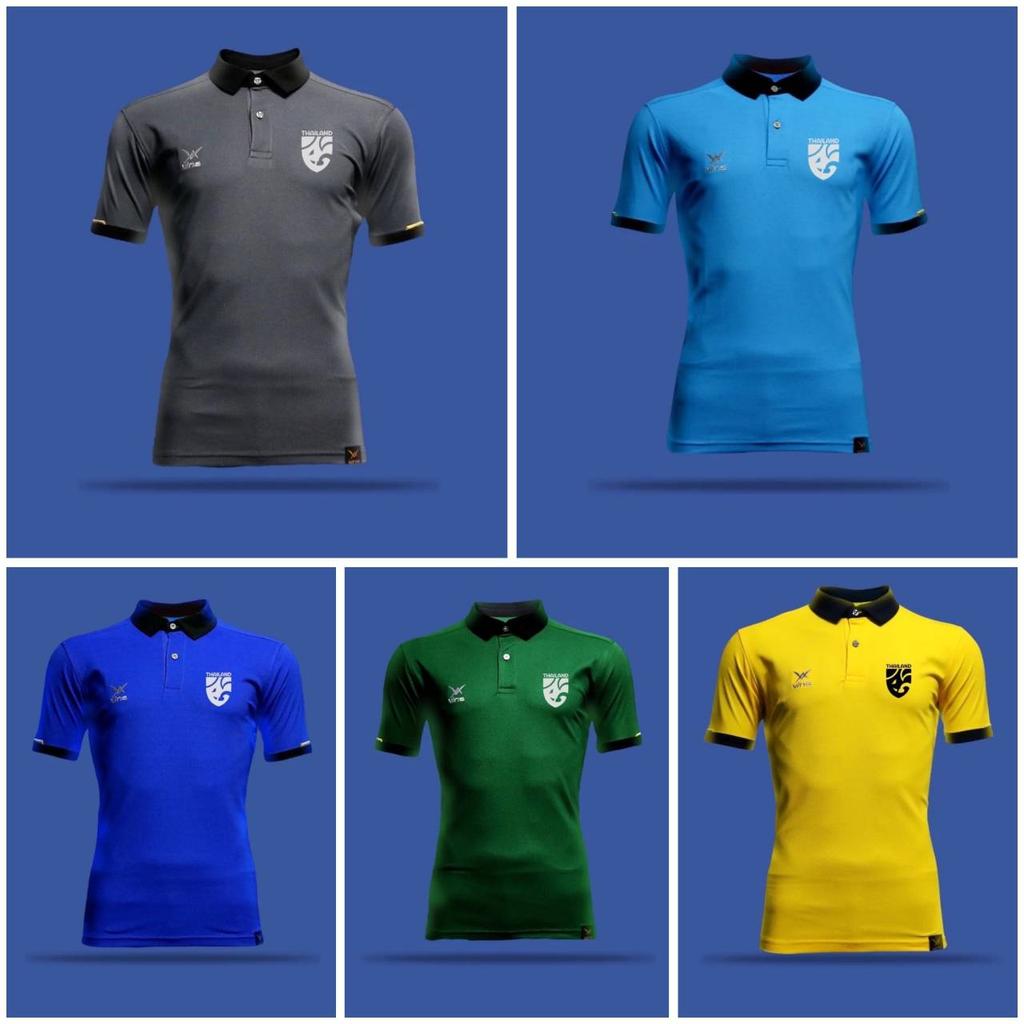 THAILAND National Football Soccer JERSEY CHEER Fan Vintage Version Quick Dry Shirt Polo Polyester Short Sleeve Uniform Elephant Logo Sport Outdoor