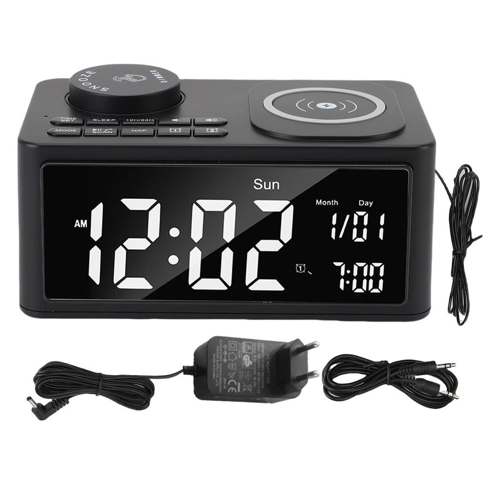 Wireless FM Radio Bluetooth Speaker Clear Digital Display Alarm Clock Calling HiFi Sound Bluetooth Speaker for Bedroom