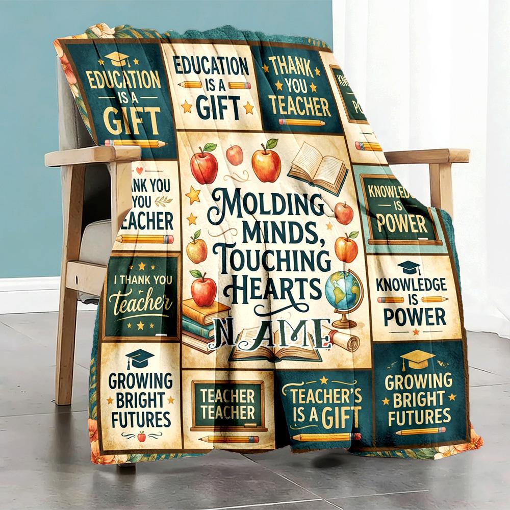 Educationthemed Home Blanket Customize Your Names Comfortable Soft Lightweight Allseason Multipurpose Blanket For Picnics Sofas Offices Beds Living