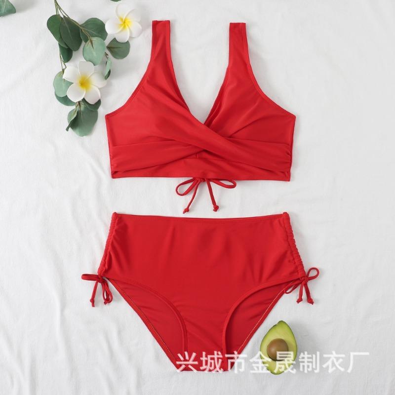 Swimsuit Solid Color Split Swimsuit Bikini Set Underwear Two-piece Set