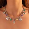 Unique Mask Necklace with Oil Drip Finish Delicate Charm Necklace Fashion Collarbone Chain Perfect for Fashion Lovers