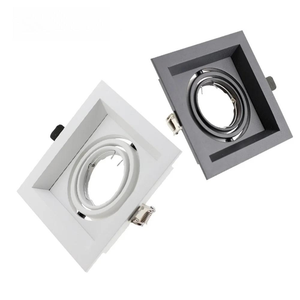 JOYINLED Square Recessed Spotlight Aluminum LED Downlight Frame MR16 GU10 Fitting Housing Fixture for Ceilings Black White