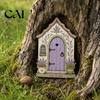 Durable Fairy Door for Garden Mini Wooden Door, 2D Flat Miniature Unique House Gate DIY Craft, Dollhouse Accessory, Wall Terrarium Decor Festive