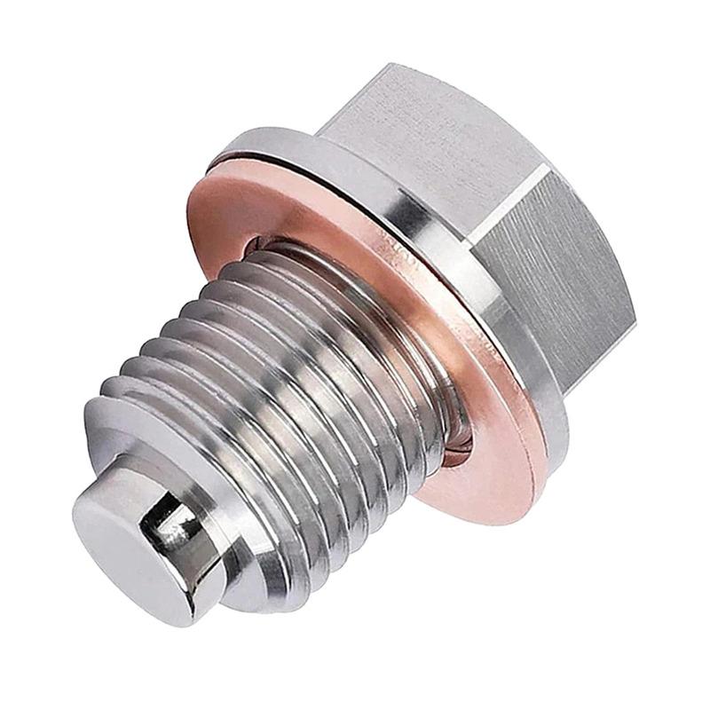 M12x1.5mm Car Universal Magnetic Stainless Steel Engine Oil Sump Drain Plug Bolt Screw & Washer