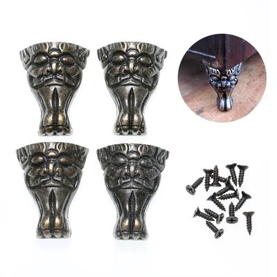 4pcs Antique Retro Jewelry Chest Wood Box Feet Leg Corner Protector Decoration 