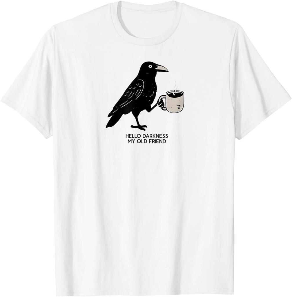 Ciao Oscurità Mia Vecchia Amica Corvo Caffè Spettrale Maglietta Unisex
