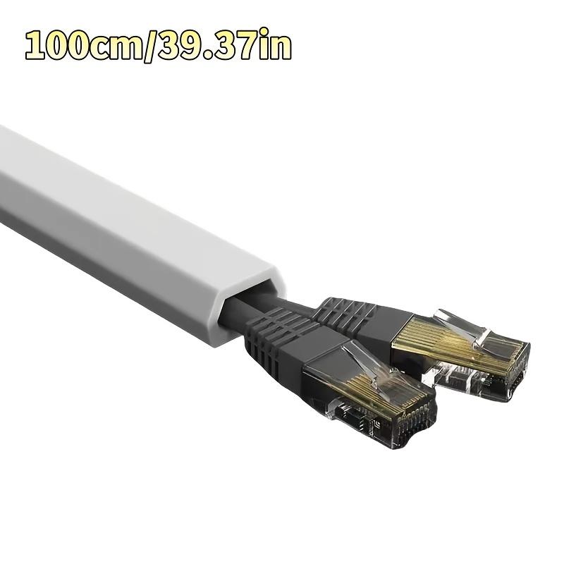 1pc Self-Adhesive PVC Cable Management Tube, Invisible Floor Wire Cover for Desk, Wall & Floor Installation, Home Decor Cable Concealment Channel