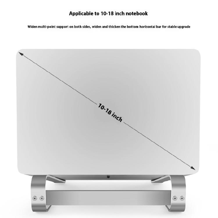 Wärmeableitender Aluminium-Computerständer für 10-18-Zoll-Laptops, Erhöhung mit rutschfester Silikonunterlage und langlebigem Rahmen-Halter