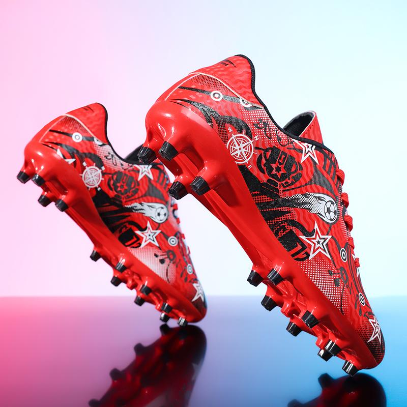 31-44 Boys Leather  Football Boots Men's Professional Artificial Turf Training Football Boots for Girls