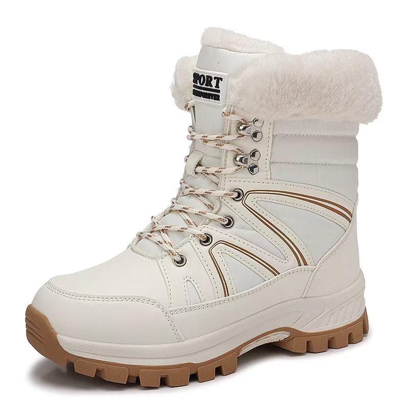 Large Size Outdoor Travel Sports Snow Boots Women's Winter Velvet Warm Medium Tube Women's Cotton Boots Ski Hiking Shoes