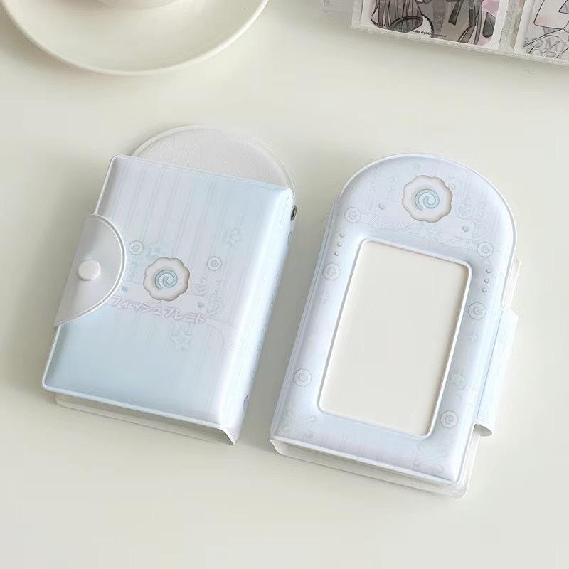 

3-дюймовый фотоальбом коллекционная книга держатель для фотокарт держатель для карт Sweet Square Hollow INS мультяшный альбом для карточек переплет A синий