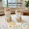 Pet Wet Towel with Cartoonish Cute Cat Pattern, Knitted Collar for Dogs, Dog Bib Wet Towel, Adjustable Loose Fit