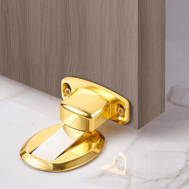 Stainless Steel Punch Free Invisible Door Stop Strong Magnetic Household Bedroom Bathroom Anti Collision Furniture Hardware