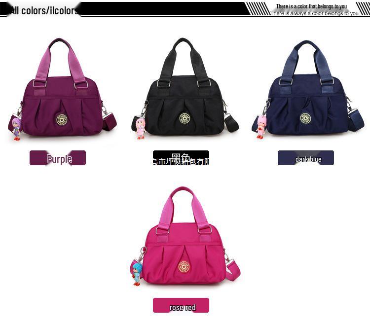 2025 Women's Washed Fabric Crossbody Bag - Casual Korean Style, Single Shoulder Nylon Tote