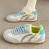 Fashion 2025 Spring Autumn New Womens Color Block Sneakers Lightweight Flat Canvas Casual Sport Shoes Versatile Streetwear Daily Flats