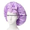 Satin Ribbon Round Silk Sleep Cap with Bowknot: Wide Brim Hair Care and Bath Hat