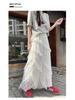 Women's White Lace A-Line Irregular Long Skirt, Spring/Autumn 2026 Collection