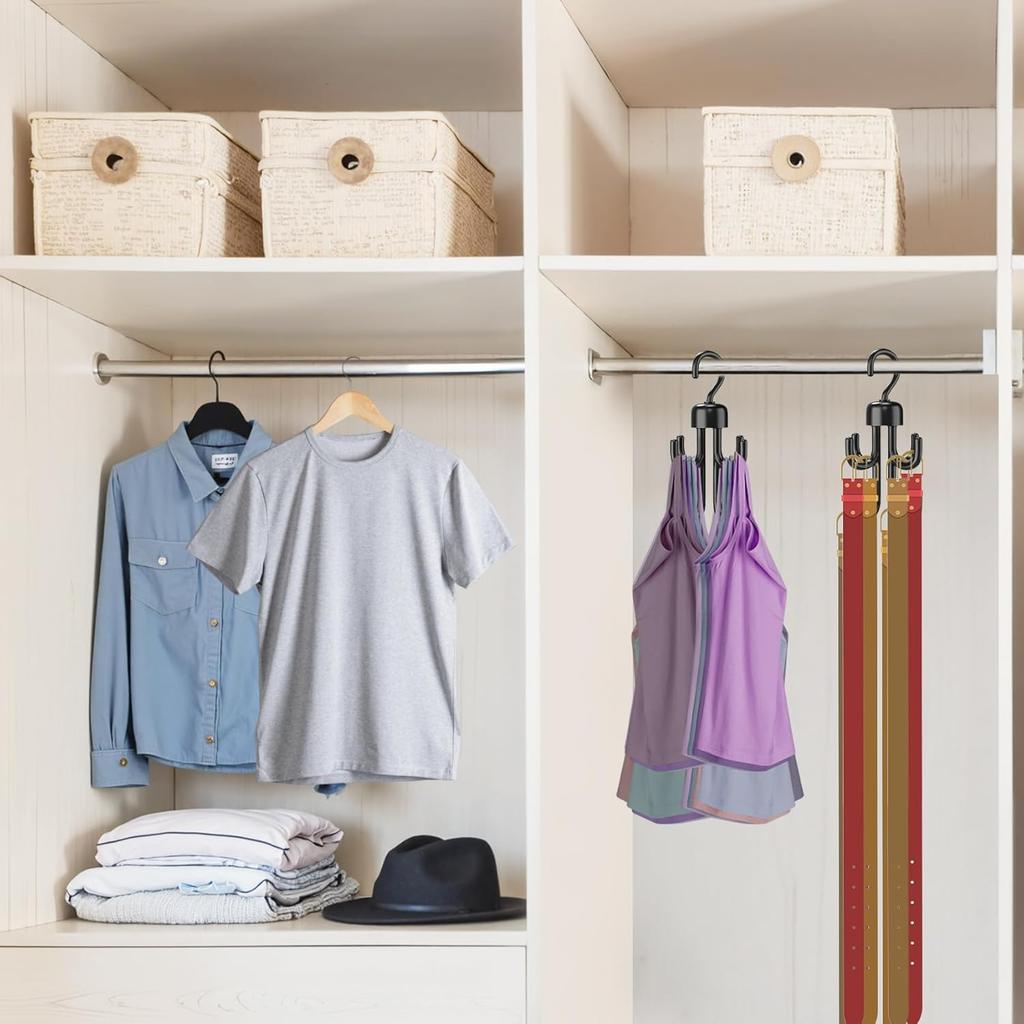 Multifunctional Closet Hook, Rotatable Hanging Organizer Closet Clothes Hangers Handbags Storage Hooks