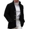 Men Vintage Stand Collar Sweater Jacket Casual Single Breasted Stand Collar Long Sleeve Pockets Slim Sweater Coat