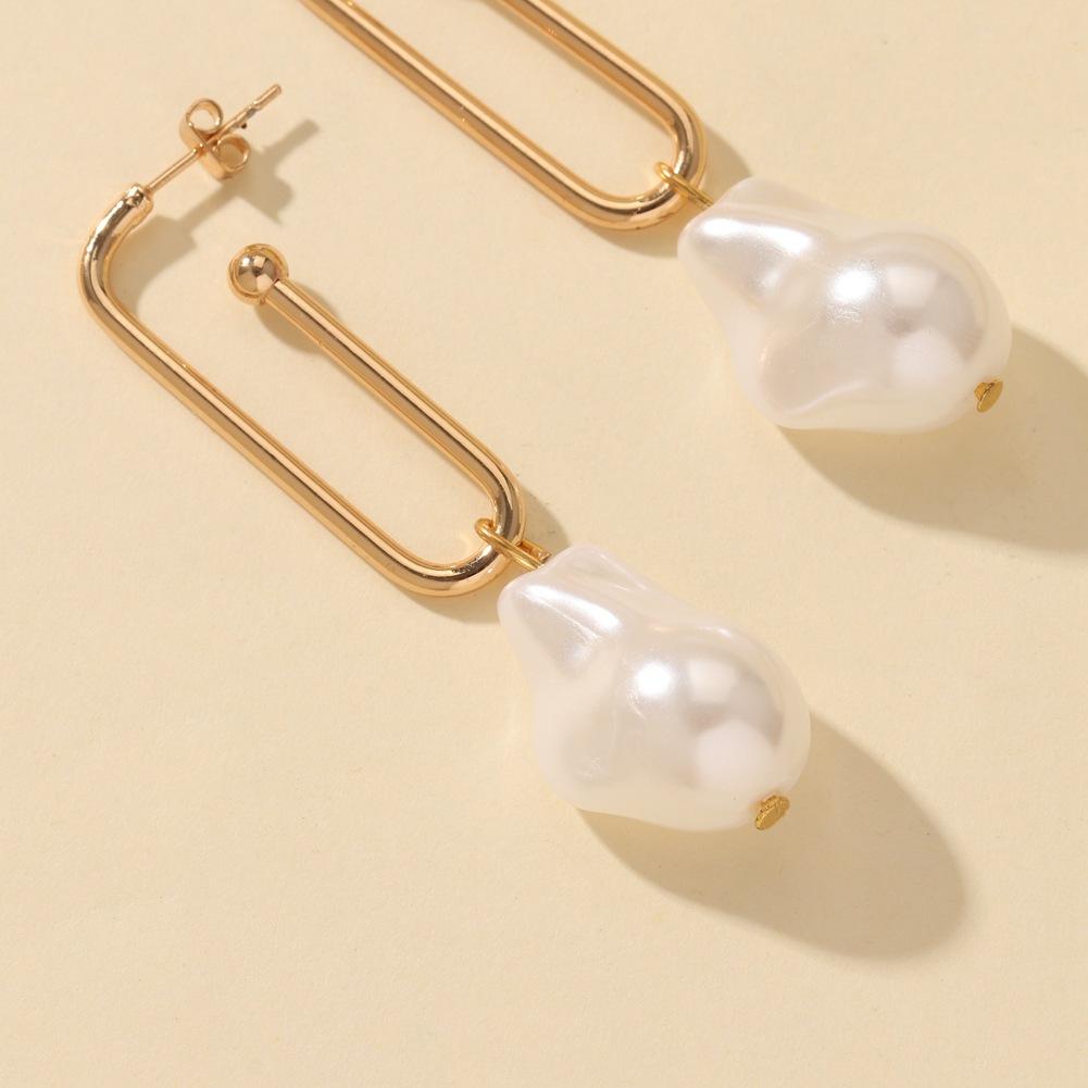 1 Pair of   Women's   Earrings  U-shaped  Special-shaped Pearl  Ear Hooks
