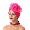Ruffled Flower Women Turban Cap Female Head Wraps