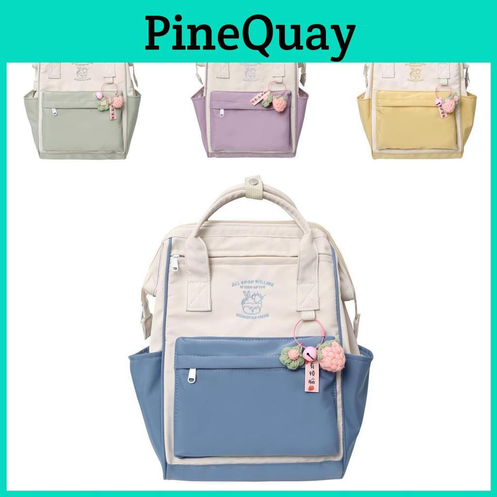 Nylon Lightweight Waterproof Trendy Backpack Colorful Letter Pattern For Girls