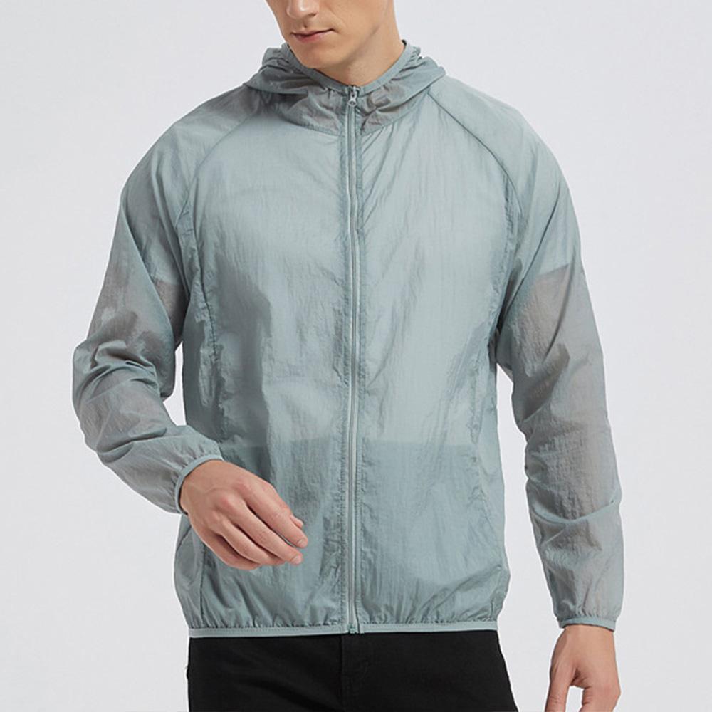 Summer Men's Ice Silk Sun Protection Clothing Lightweight Breathable Outdoor Anti-ultraviolet Skin Coat Jacket