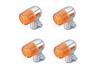 KITACO Round Mini Turn Signal Kit for Honda Monkey (FI) Chrome/Orange, 830-1137020