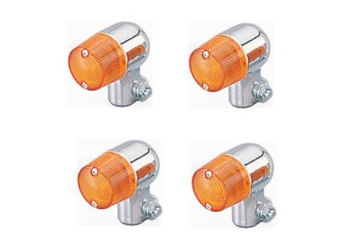 

KITACO Round Mini Turn Signal Kit for Honda Monkey (FI) Chrome/Orange, 830-1137020